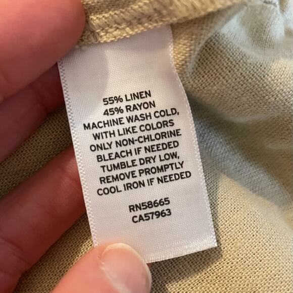 NWOT Melrose and Market Linen Blend Elastic Waist Drawstring Shorts Tan/Neutral - Picture 8 of 11